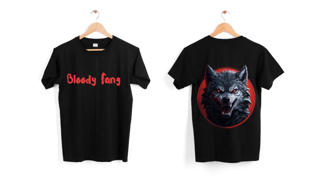 Unisex Bloody Fang Fox Print T-shirt